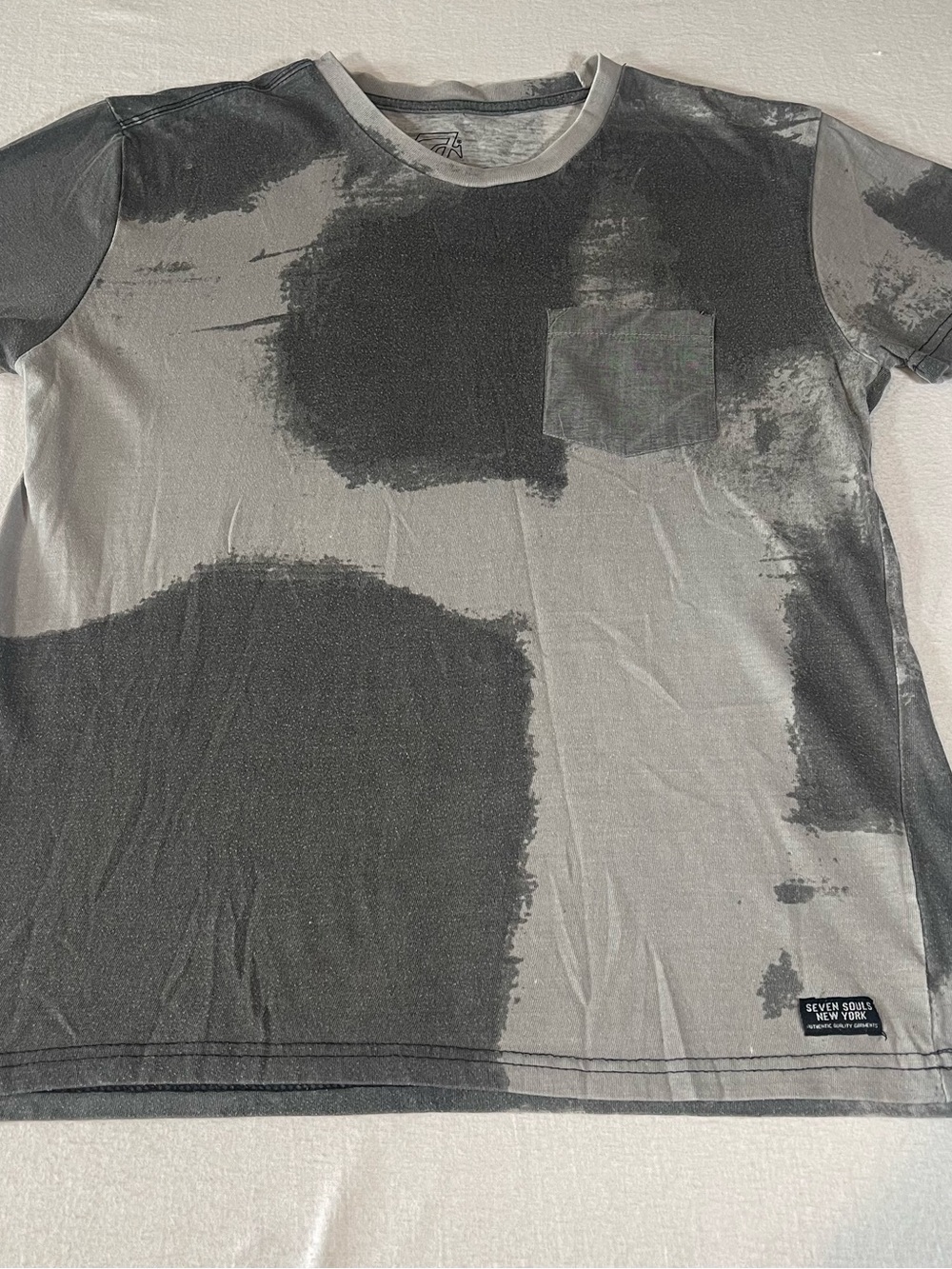 Seven Souls New York Pocket Crew Neck T-Shirt Light & Dark Gray